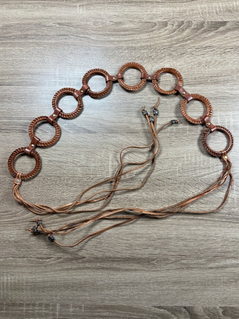 Women’s Braided Ring Link Waist Belt - Brown